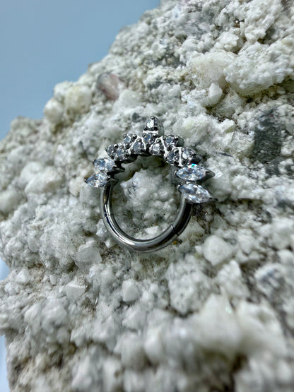 Ring/Clicker Titan 1.2mm mit Zirkonia Marquise 8mm