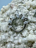 Ring/Clicker Titan 1.2mm mit hohlem Marquise und Zirkonia 8mm
