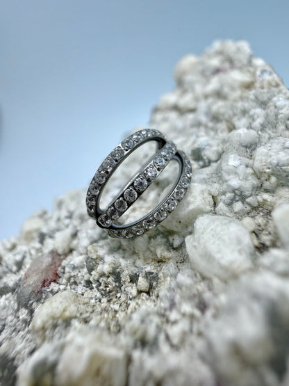 Ring/Clicker Titan 1.2mm dreifach mit Zirkonia Außenseite 8mm