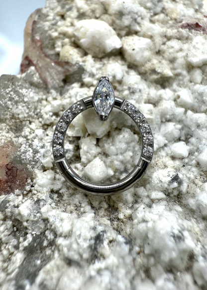 Ring/Clicker Titan 1.2mm mit Zirkonia-Tropfen 8mm