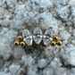 Labret Titan 1.2mm mit Dreifach Zirkonia-Marquise mit Dots 10mm