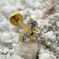 Labret Titan 1.2mm mit Dreifach-Zirkonia 4mm